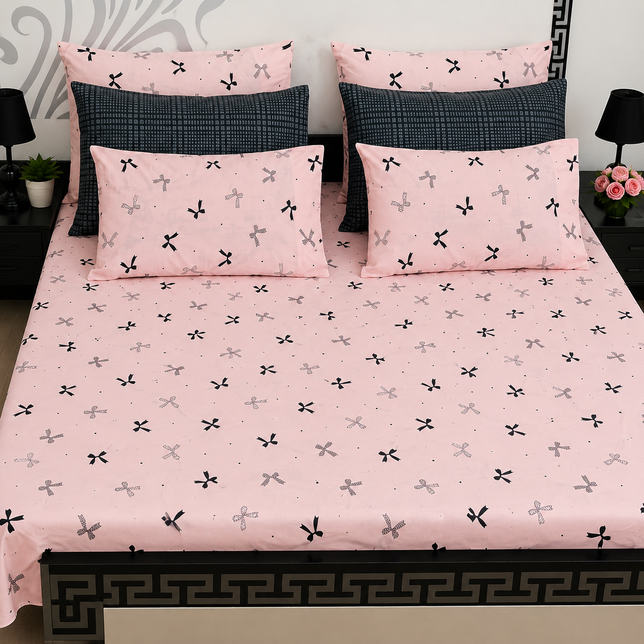 5pcs bed sheets (bed sheet+4pillow case)