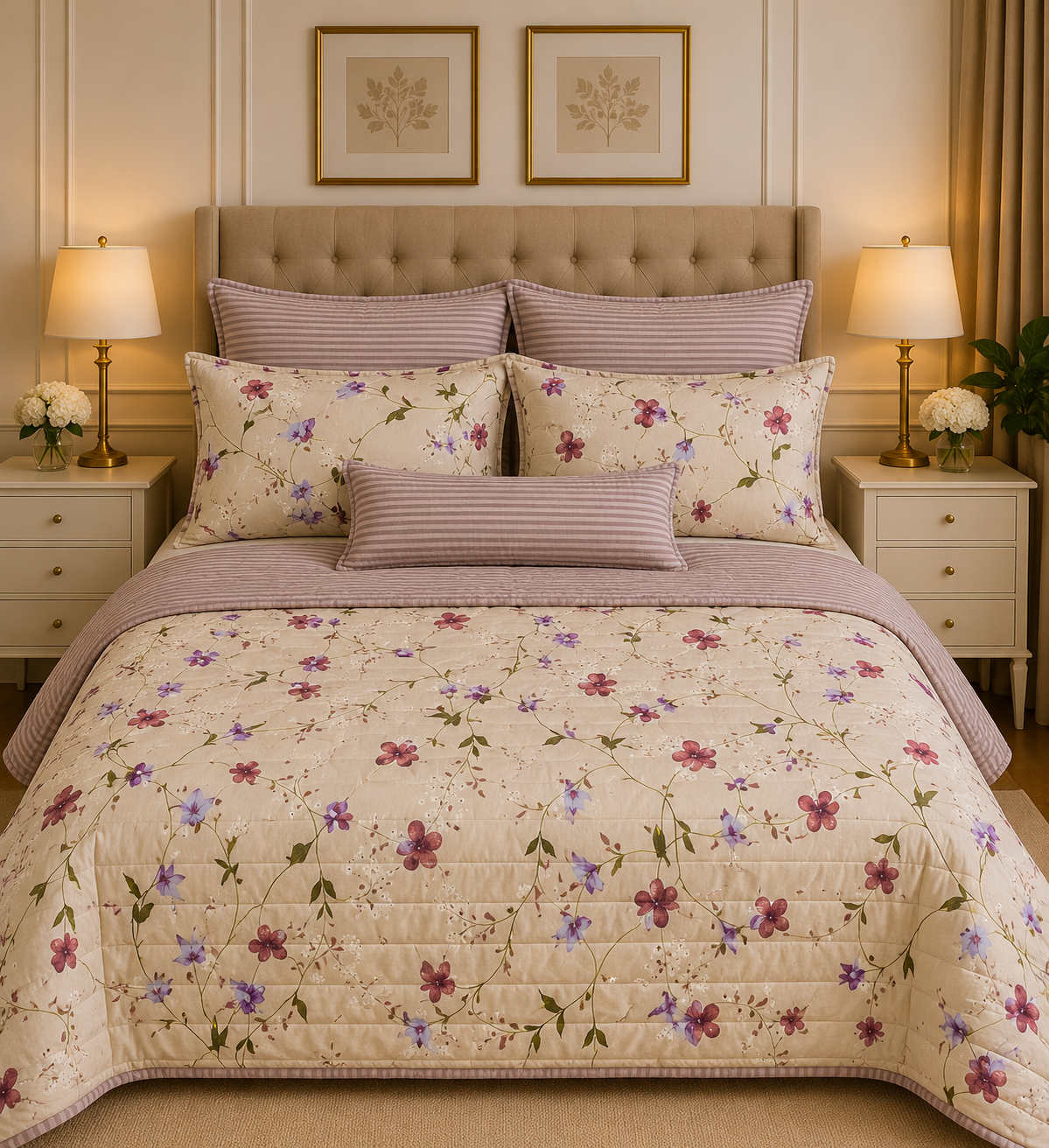 6pcs Comforter Set (Pure Cotton Stuff)