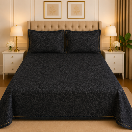 3PC Texture Velvet Bedsheet Set – King Size Luxury Soft Velvet