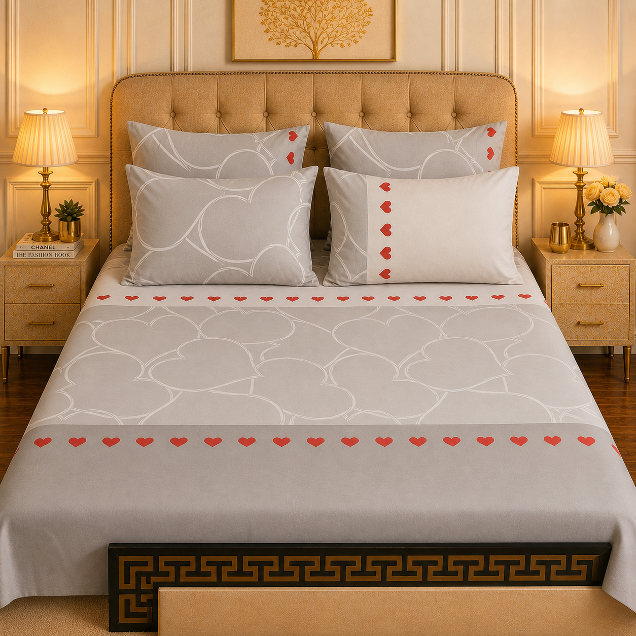 5pcs bed sheets (bed sheet+4pillow case)