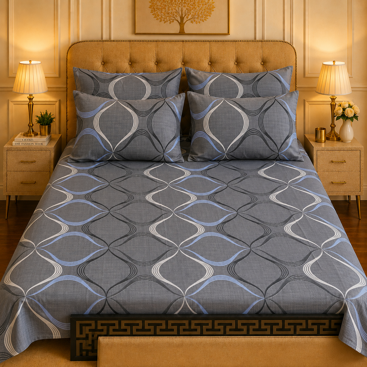 5pcs bed sheets (bed sheet+4pillow case)