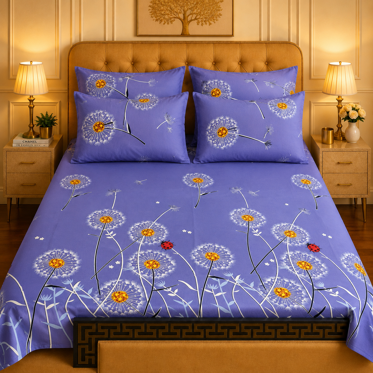 5pcs bed sheets (bed sheet+4pillow case)