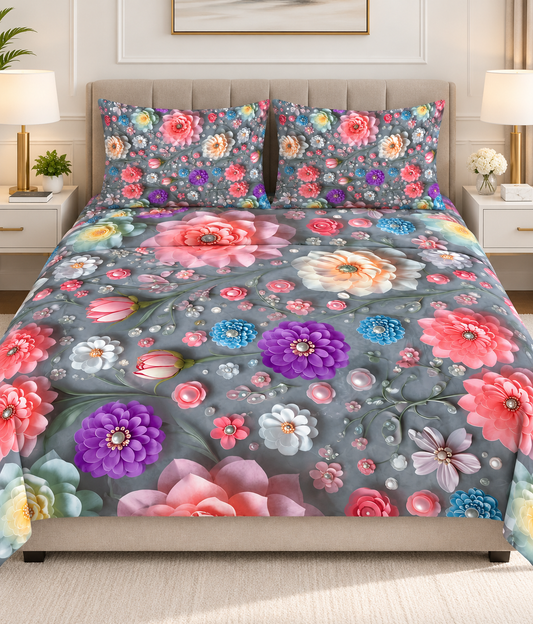 3PCS Crystal Cotton Digital Bed Sheet Collection