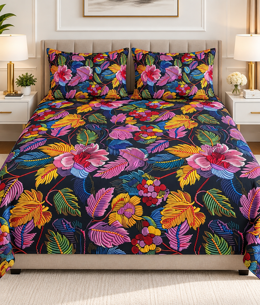 3PCS Crystal Cotton Digital Bed Sheet Collection