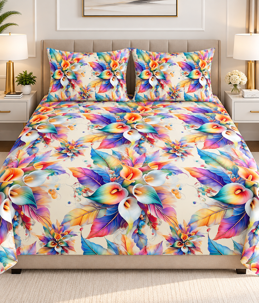 3PCS Crystal Cotton Digital Bed Sheet Collection