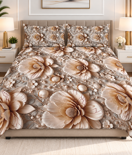 3PCS Crystal Cotton Digital Bed Sheet Collection