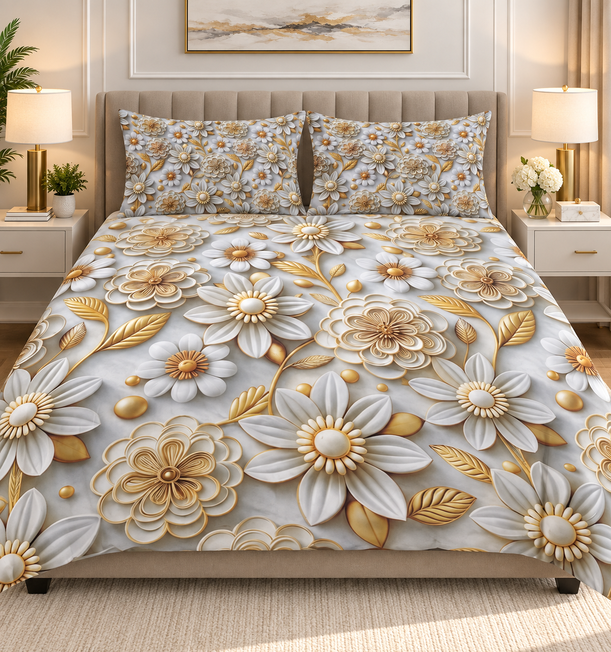 3PCS Crystal Cotton Digital Bed Sheet Collection