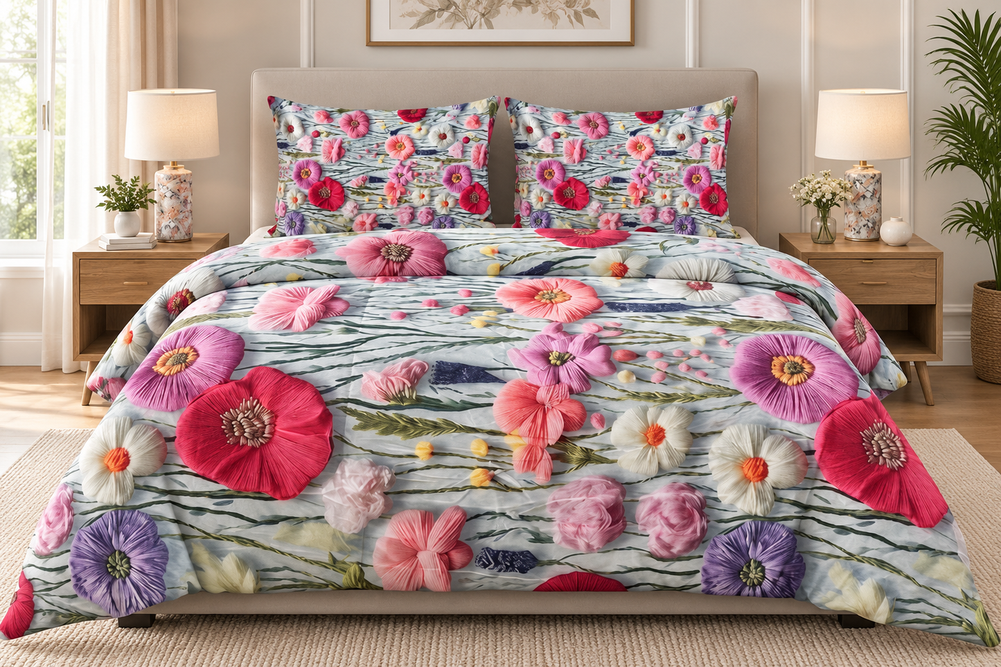 3PCS Crystal Cotton Digital Bed Sheet Collection