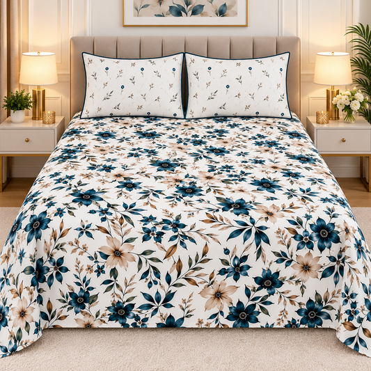3pcs bed sheet 100% Pure Cotton King Size(96*98")