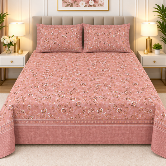 3pcs bed sheet 100% Pure Cotton King Size(96*98")
