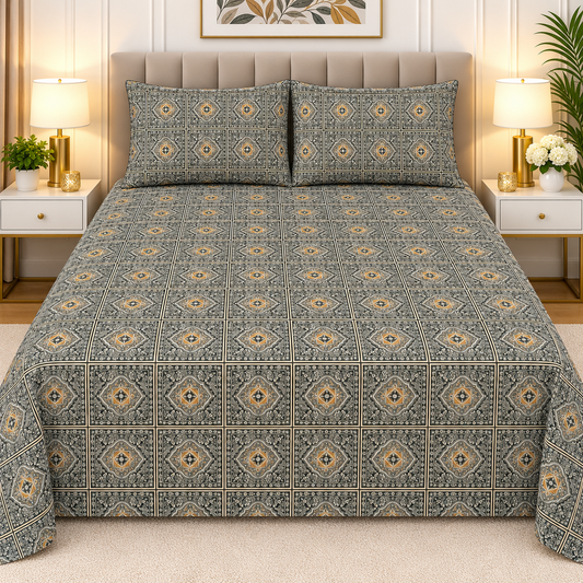 3pcs bed sheet 100% Pure Cotton King Size(96*98")