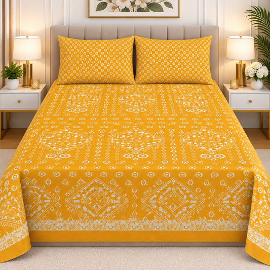 3pcs bed sheet 100% Pure Cotton King Size(96*98")