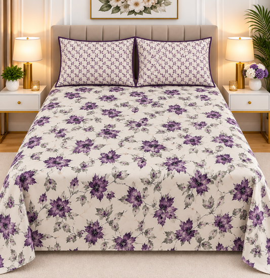 3pcs bed sheet 100% Pure Cotton King Size(96*98")