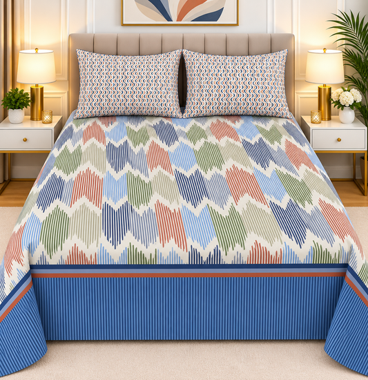 3pcs bed sheet 100% Pure Cotton King Size(96*98")