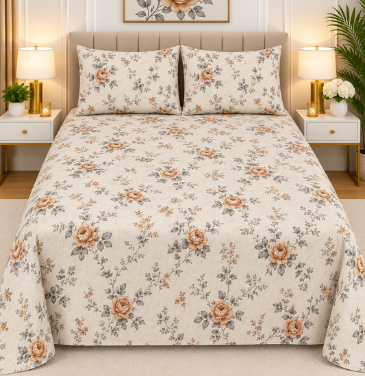 3pcs bed sheet 100% Pure Cotton King Size(96*98")