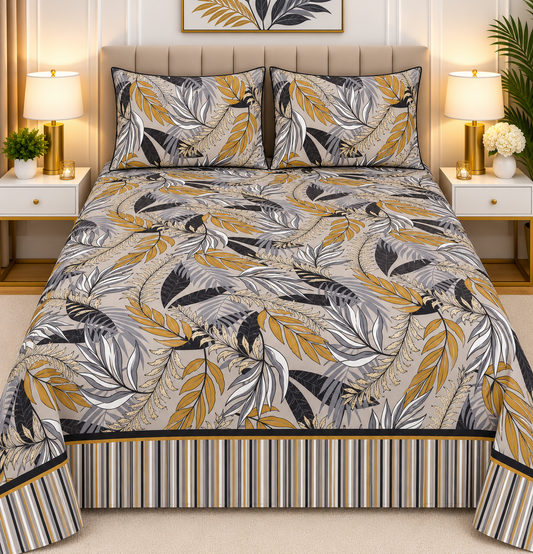 3pcs bed sheet 100% Pure Cotton King Size(96*98")