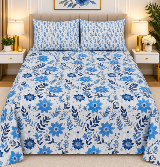 3pcs bed sheet 100% Pure Cotton King Size(96*98")