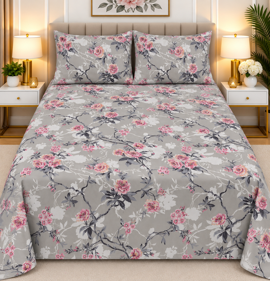3pcs bed sheet 100% Pure Cotton King Size(96*98")