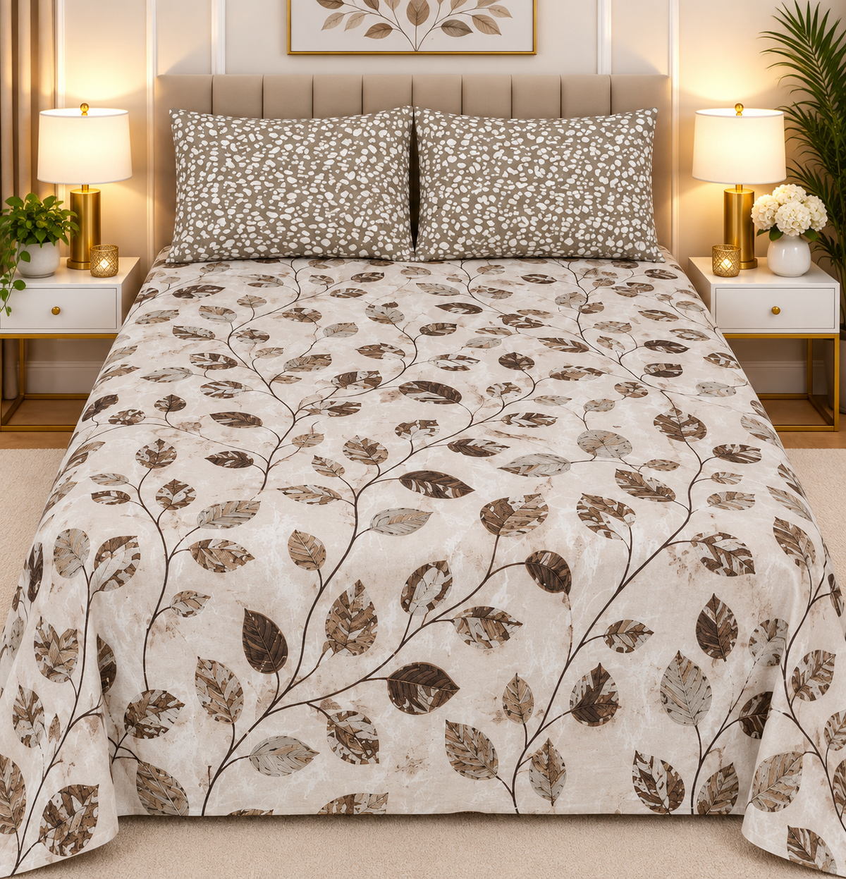 3pcs bed sheet 100% Pure Cotton King Size(96*98")