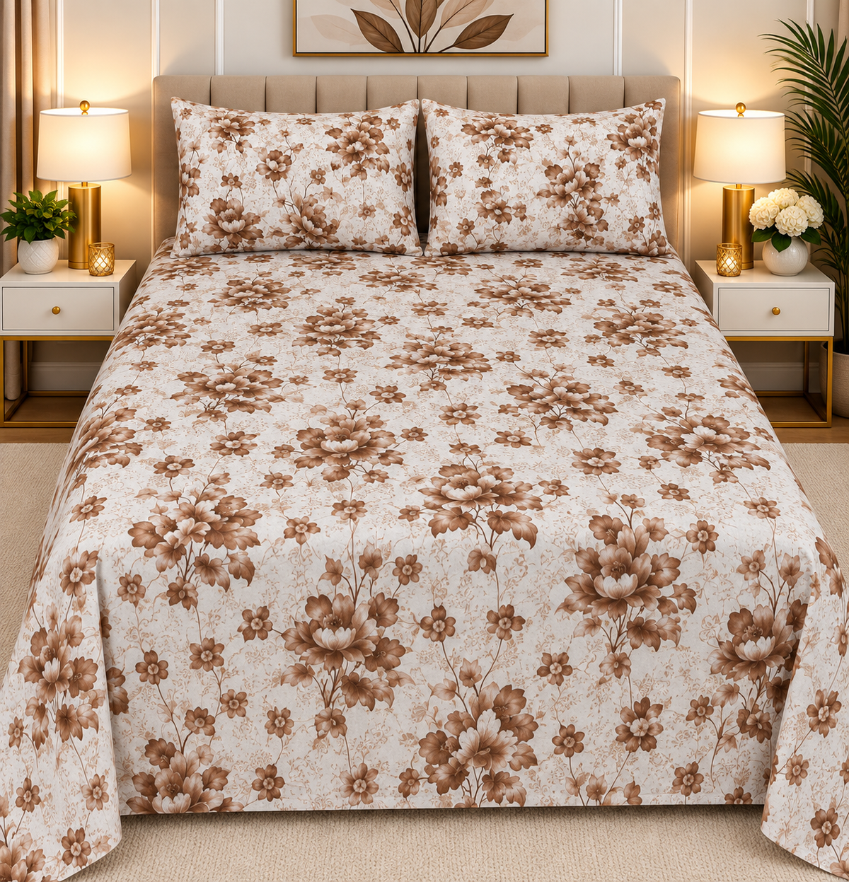 3pcs bed sheet 100% Pure Cotton King Size(96*98") (Copy)