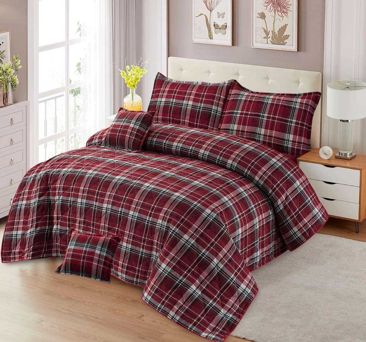 5pcs Bed Spread Organic Cotton Jacquard - Scented Whiispers