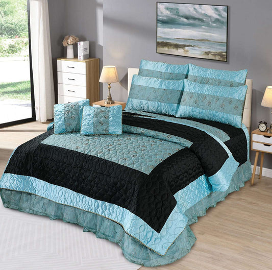 8Pcs Bridal comforter Set Organza Jacquard - Scented Whiispers