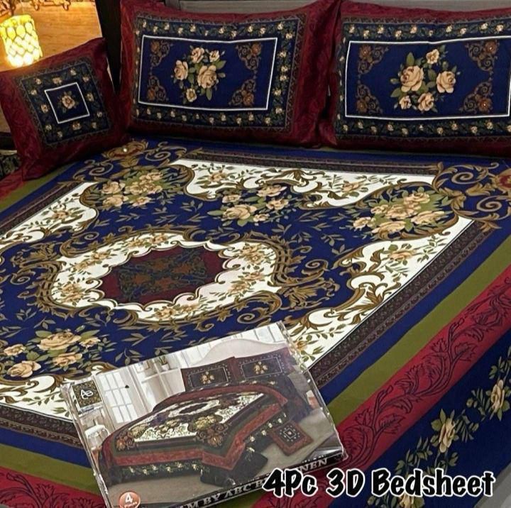 4pcs Bed Sheet Digital Print