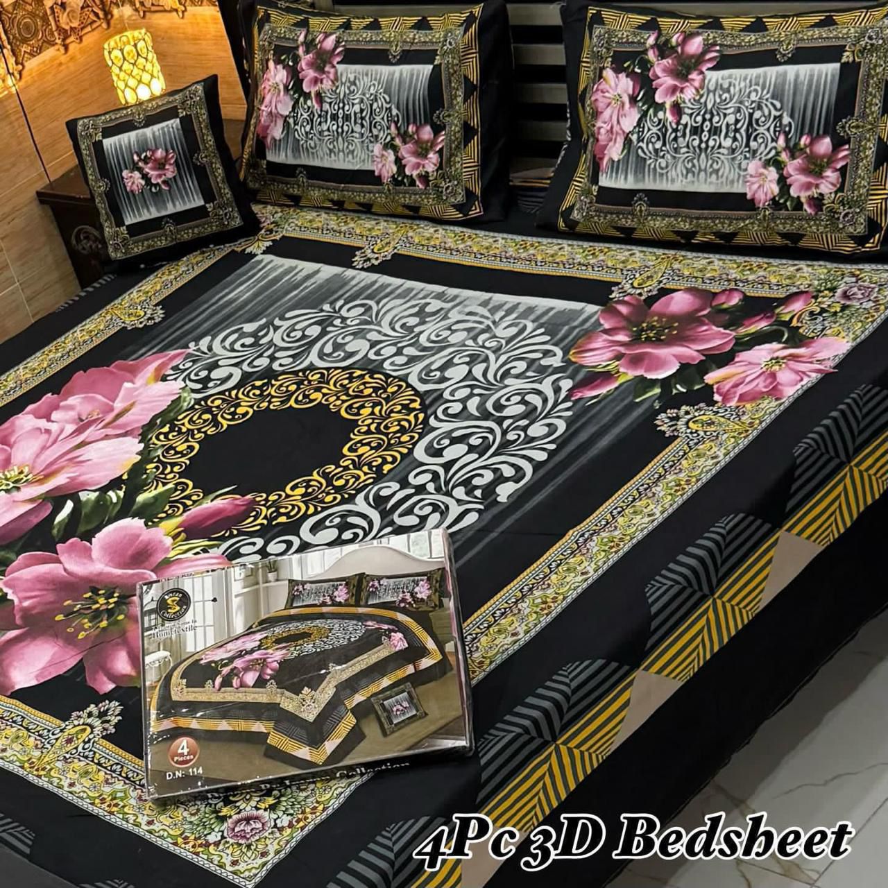 4pcs Bed Sheet Digital Print