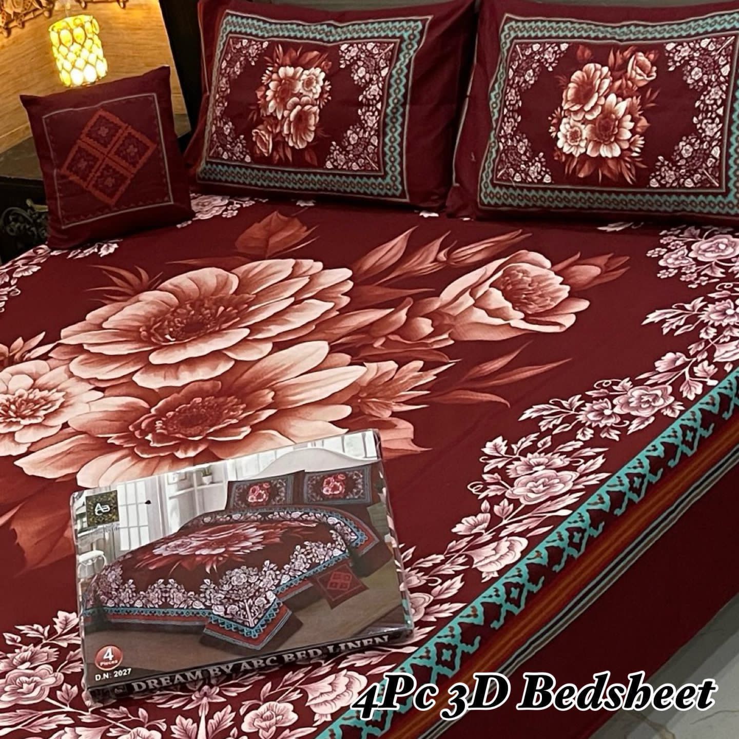 4pcs Bed Sheet Digital Print