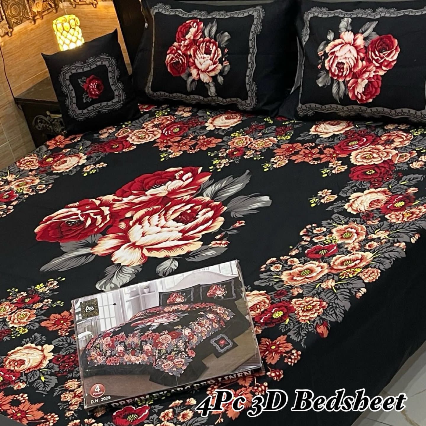4pcs Bed Sheet Digital Print