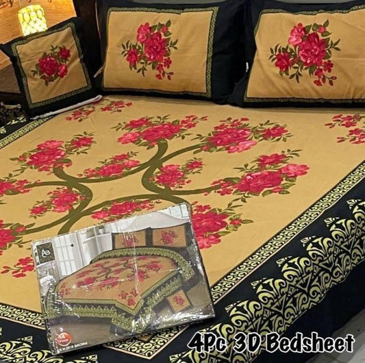4pcs Bed Sheet Digital Print