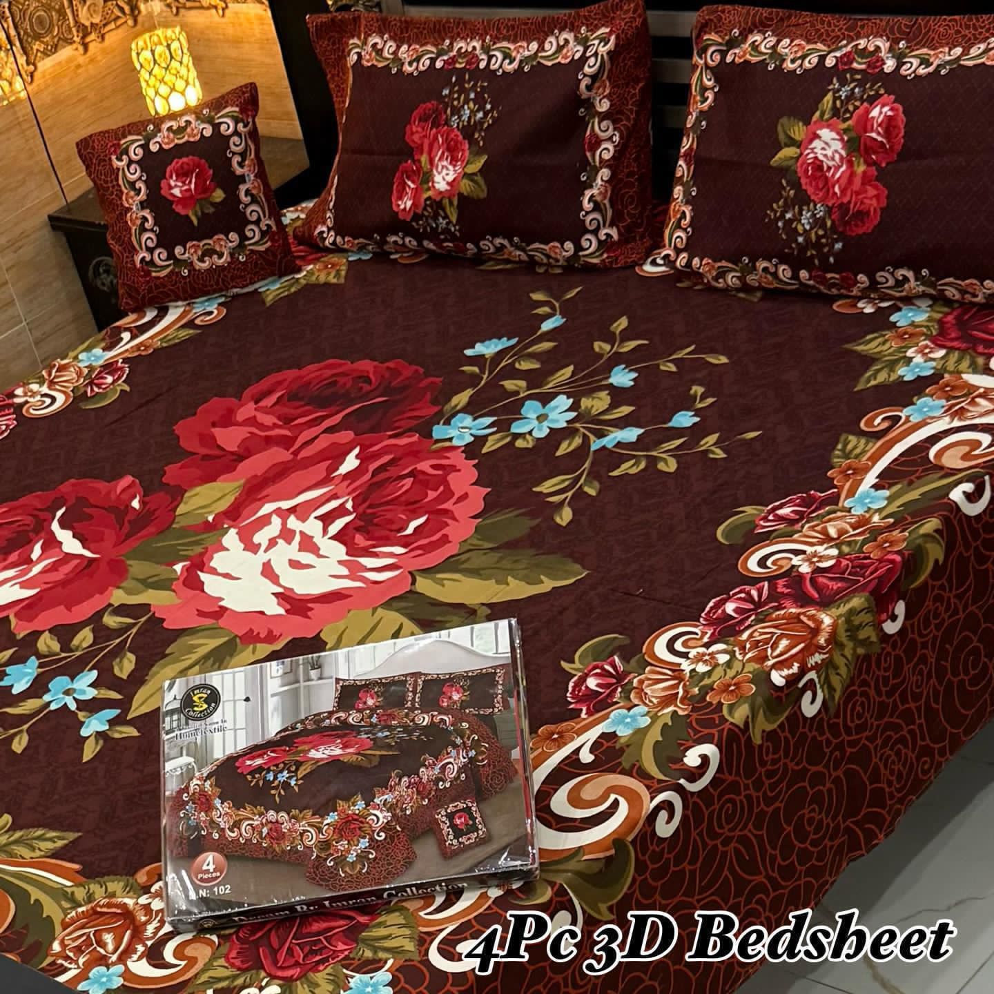 4pcs Bed Sheet Digital Print