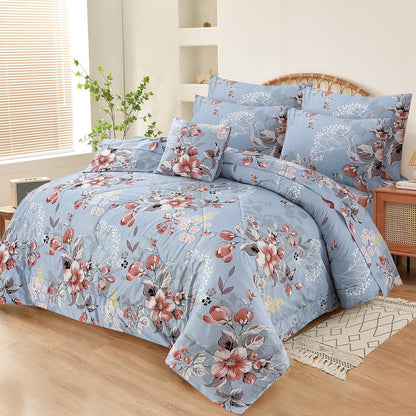 Luxury 7pcs Summer Comforter Set – Soft Micro Cotton Bedding with Bedsheet & Pillow Covers