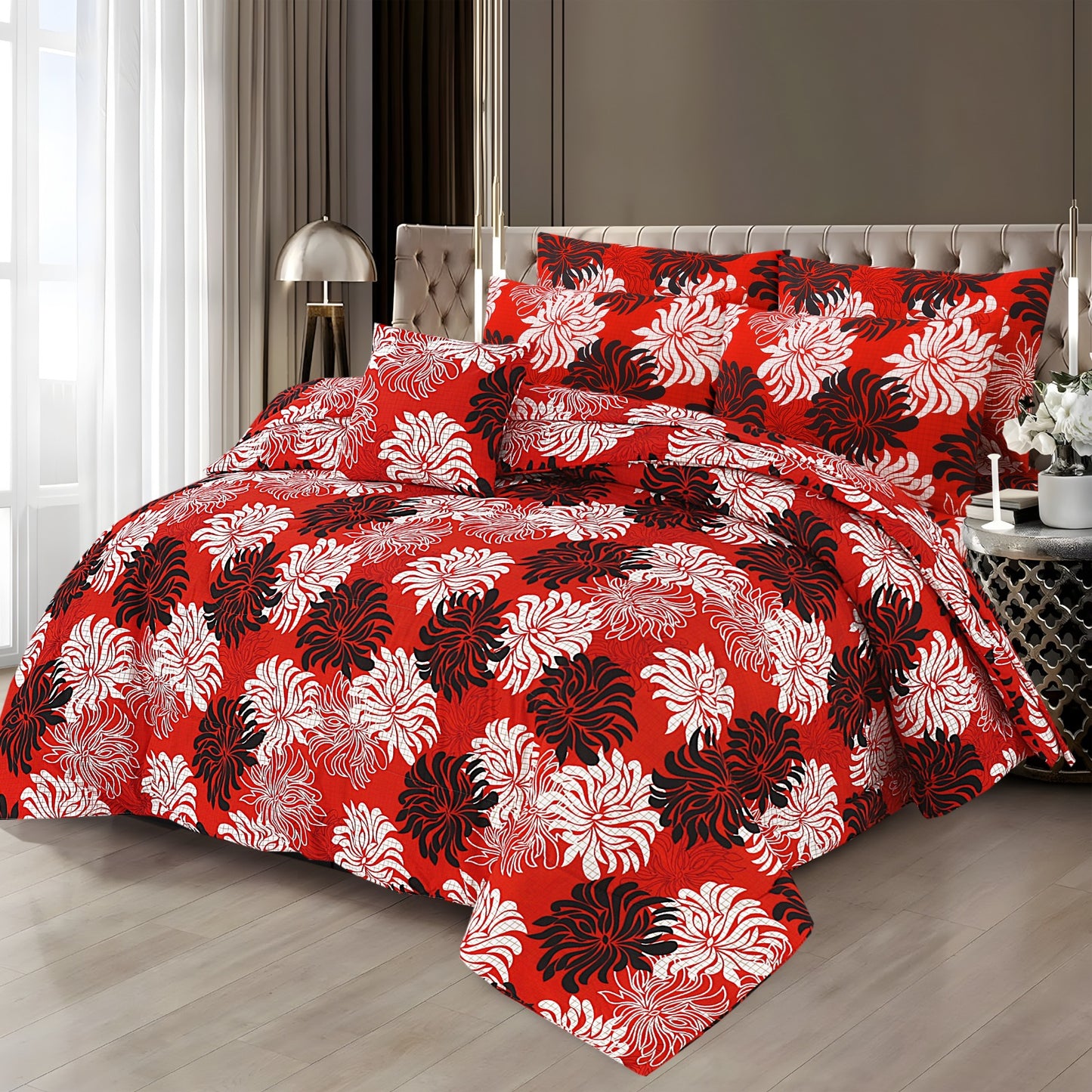 Luxury 7pcs Summer Comforter Set – Soft Micro Cotton Bedding with Bedsheet & Pillow Covers