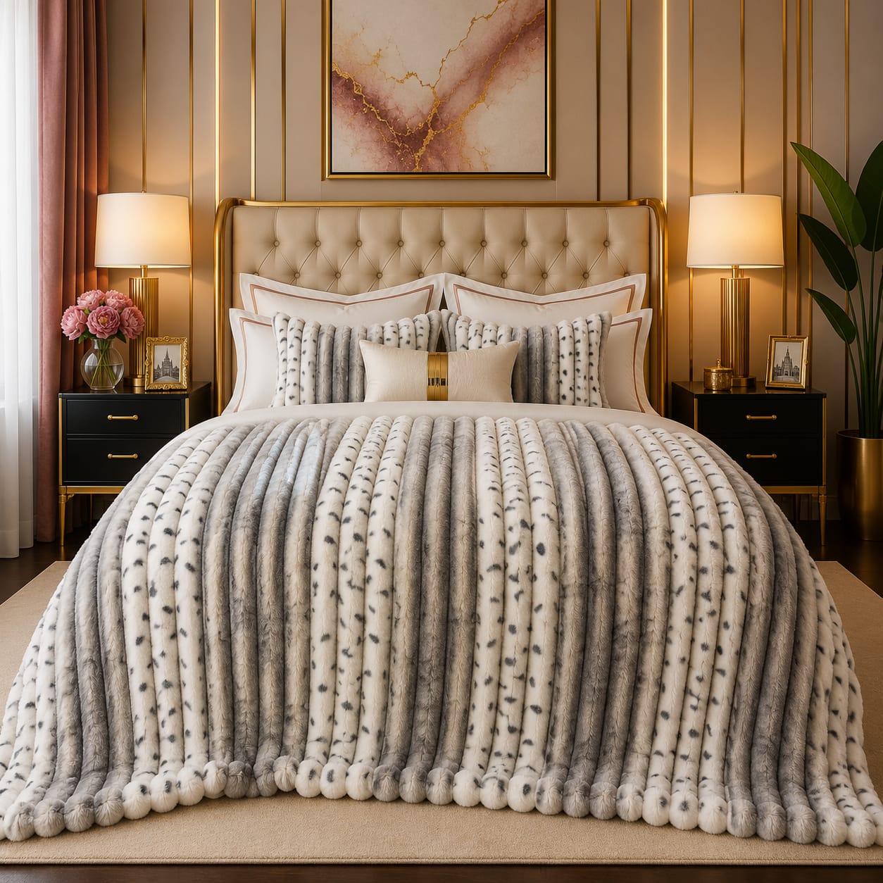 Ultra Soft Rabbit Embossed Fleece Blanket