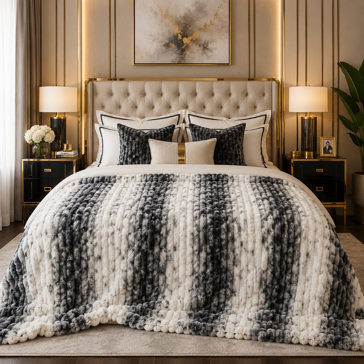 Ultra Soft Rabbit Embossed Fleece Blanket