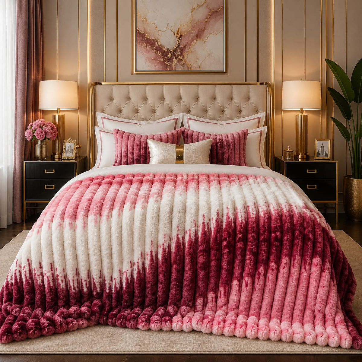 Ultra Soft Rabbit Embossed Fleece Blanket