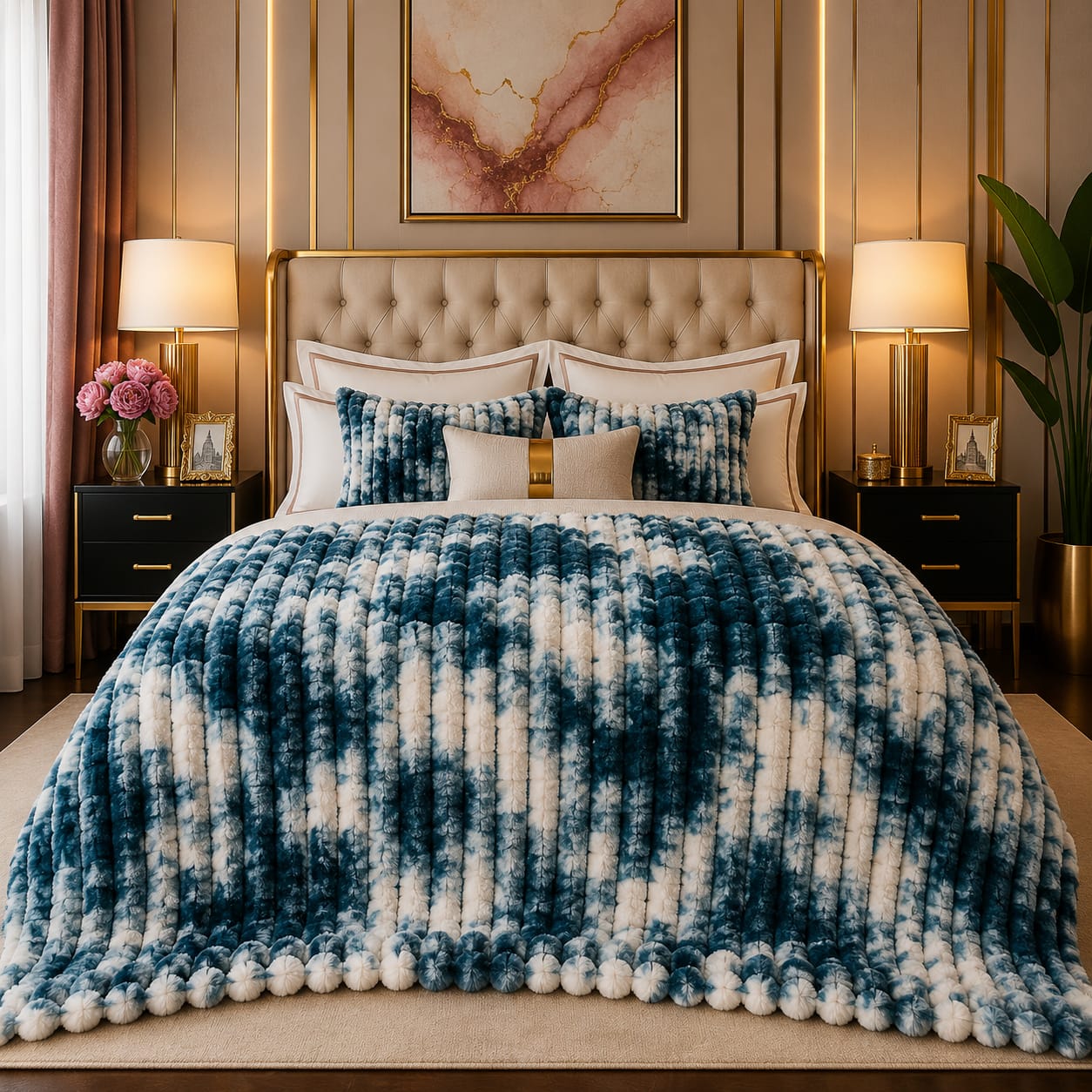 Ultra Soft Rabbit Embossed Fleece Blanket