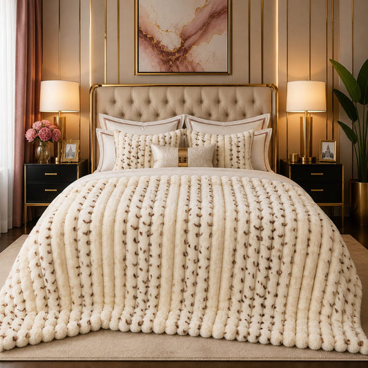 Ultra Soft Rabbit Embossed Fleece Blanket