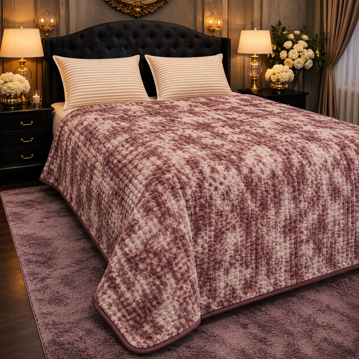 Ultra Soft Rabbit Embossed Fleece Blanket
