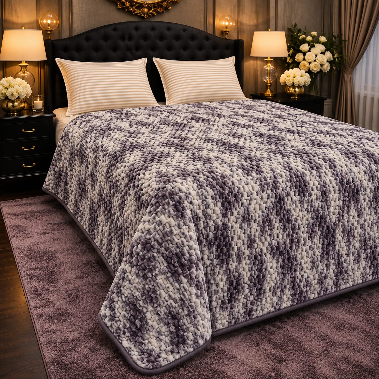 Ultra Soft Rabbit Embossed Fleece Blanket