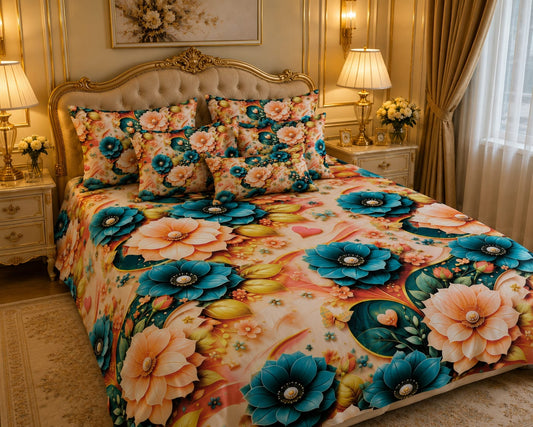 5 PCS Crystal Cotton Digital Bed Sheet Collection