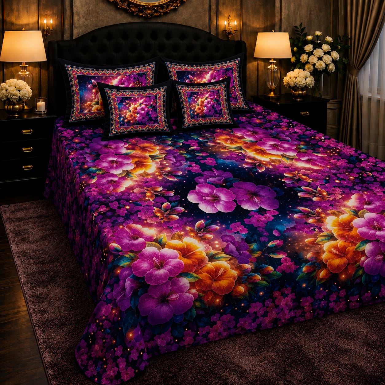 5 PCS Crystal Cotton Digital Bed Sheet Collection
