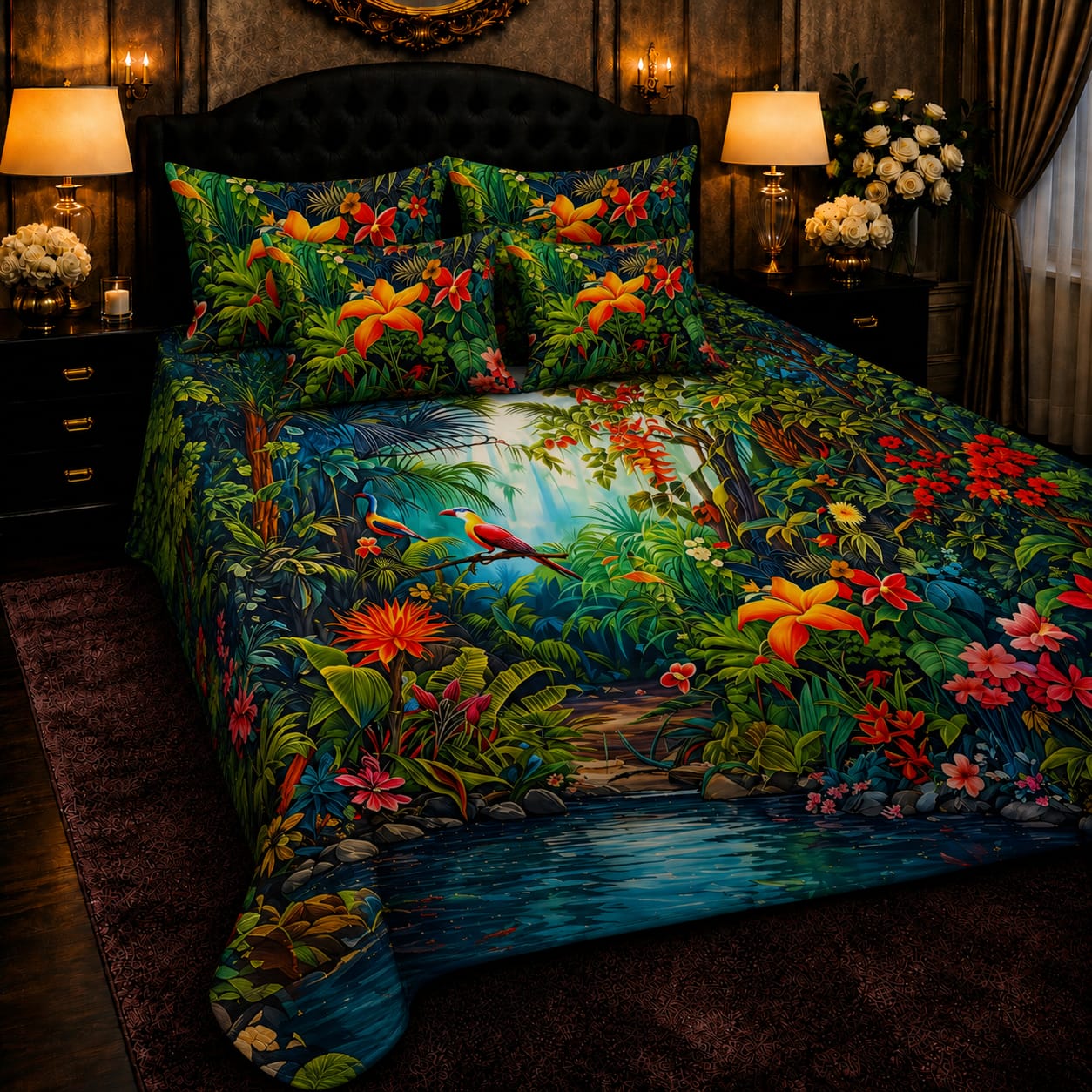 5 PCS Crystal Cotton Digital Bed Sheet Collection