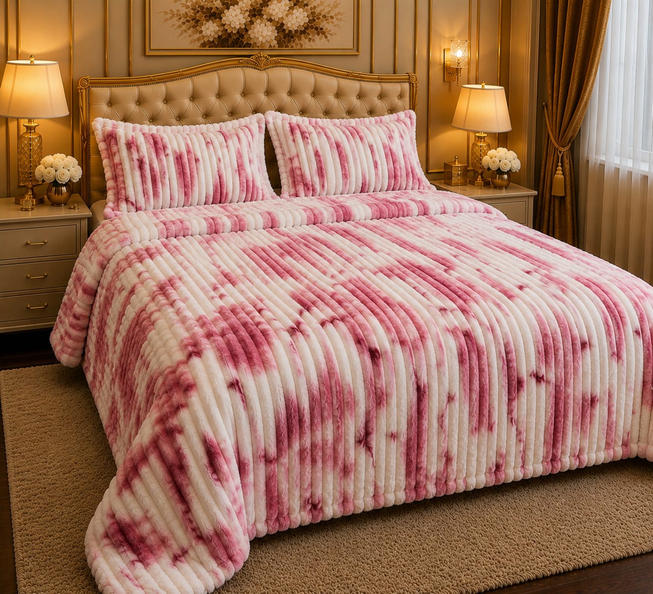 Ultra Soft Rabbit Embossed Fleece Blanket