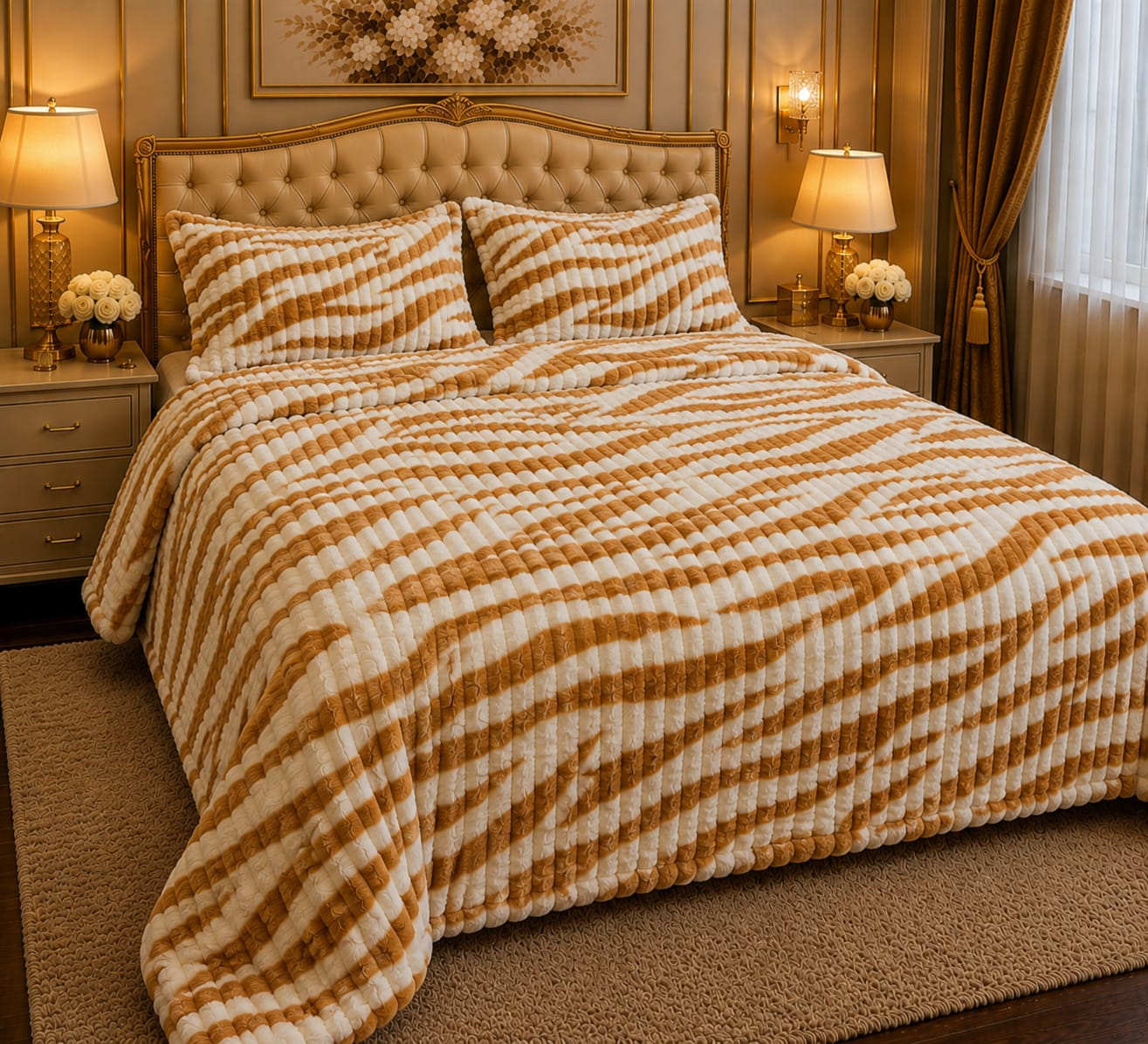 Ultra Soft Rabbit Embossed Fleece Blanket