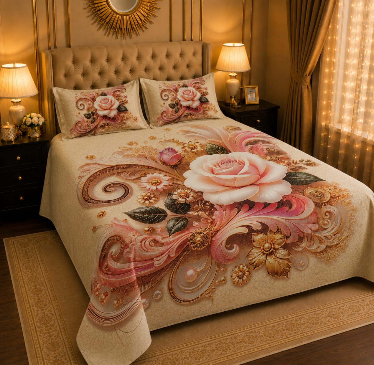 3PCS Crystal Cotton Digital Bed Sheet Collection
