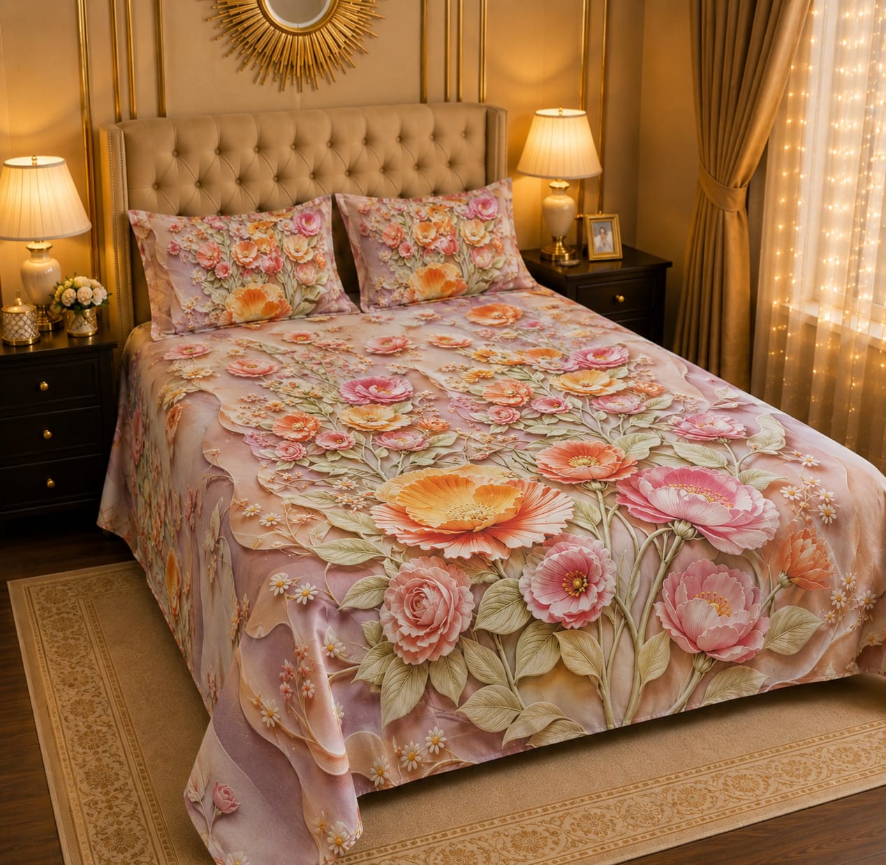 3PCS Crystal Cotton Digital Bed Sheet Collection